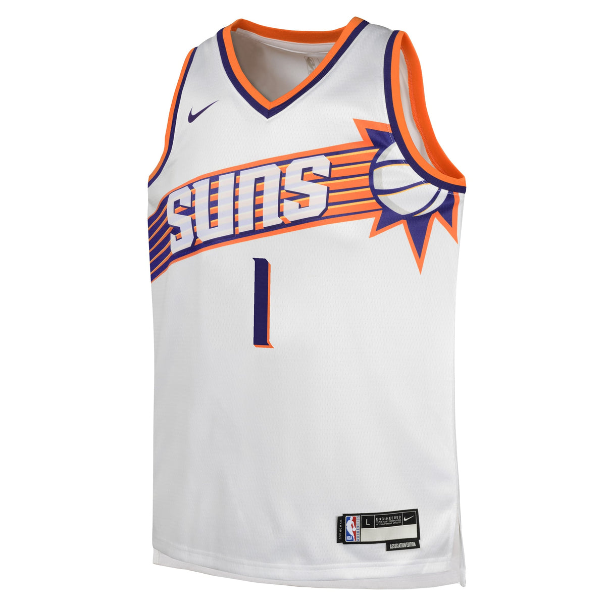 Youth Phoenix Suns Devin Booker Nike White Swingman Jersey product image 3