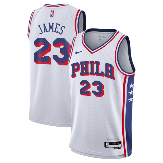 Youth Philadelphia 76ers LeBron James Nike White Swingman product image 1