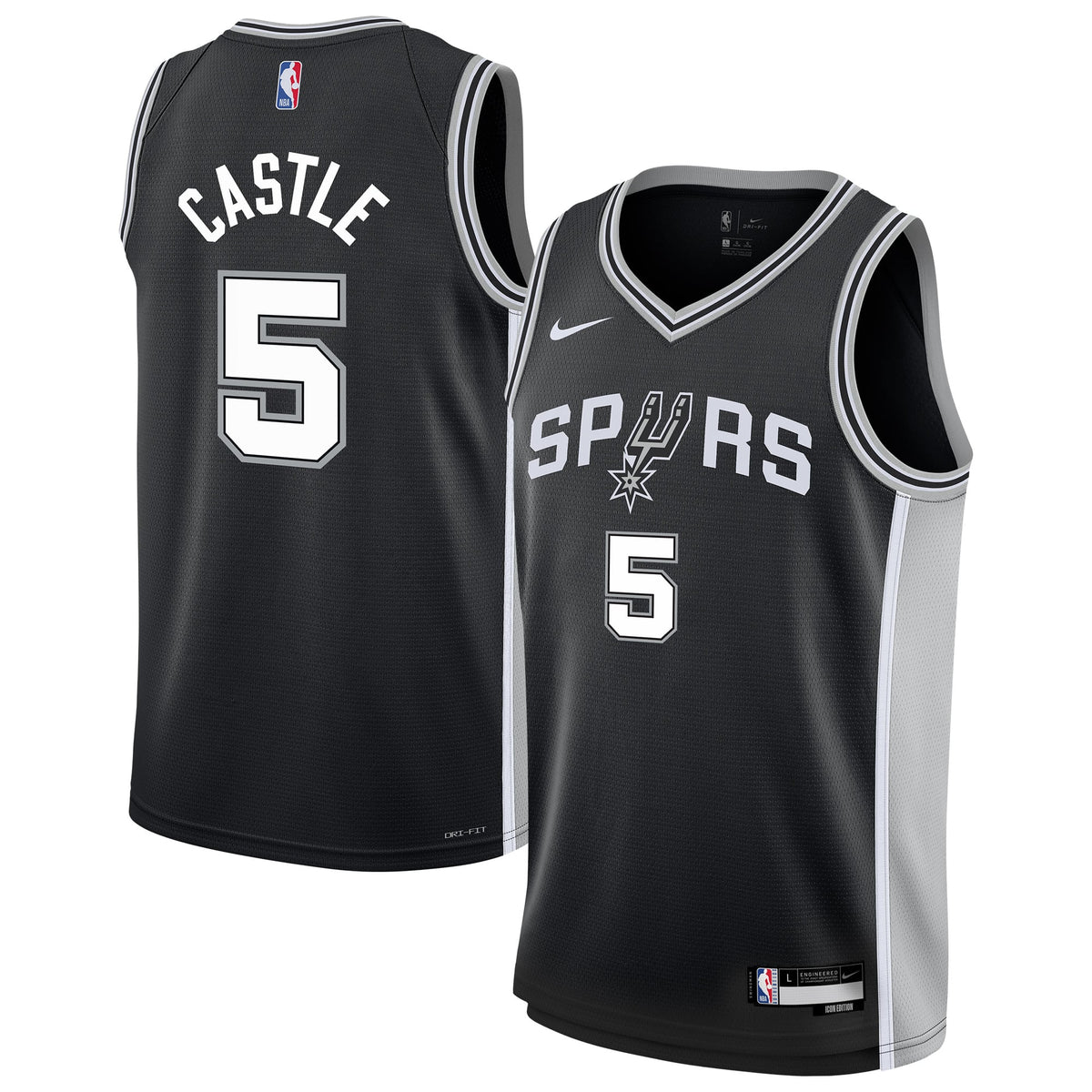Youth San Antonio Spurs Stephon Castle Nike Black Swingman product image 2